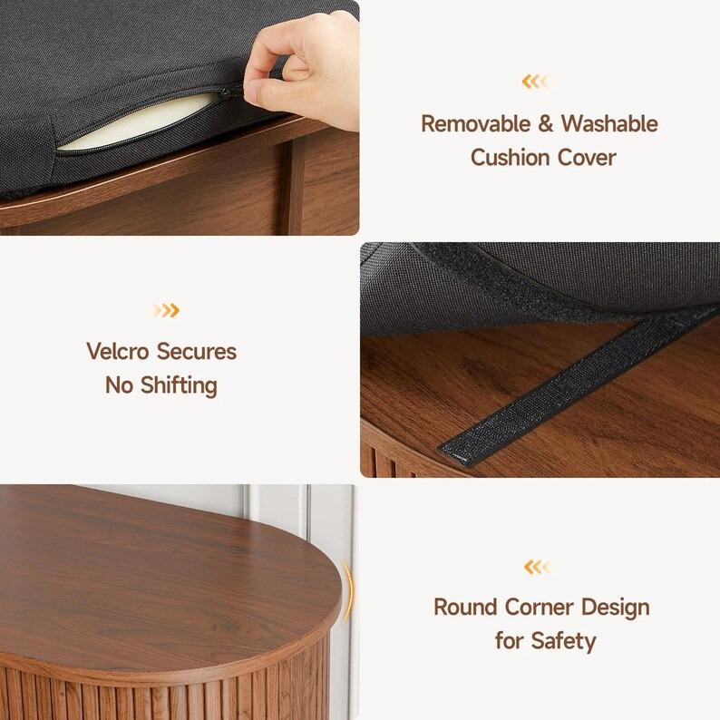Modern Wooden Shoe Storage Bench with Padded Seat – 3-Tier Organizer Cabinet for Entryway