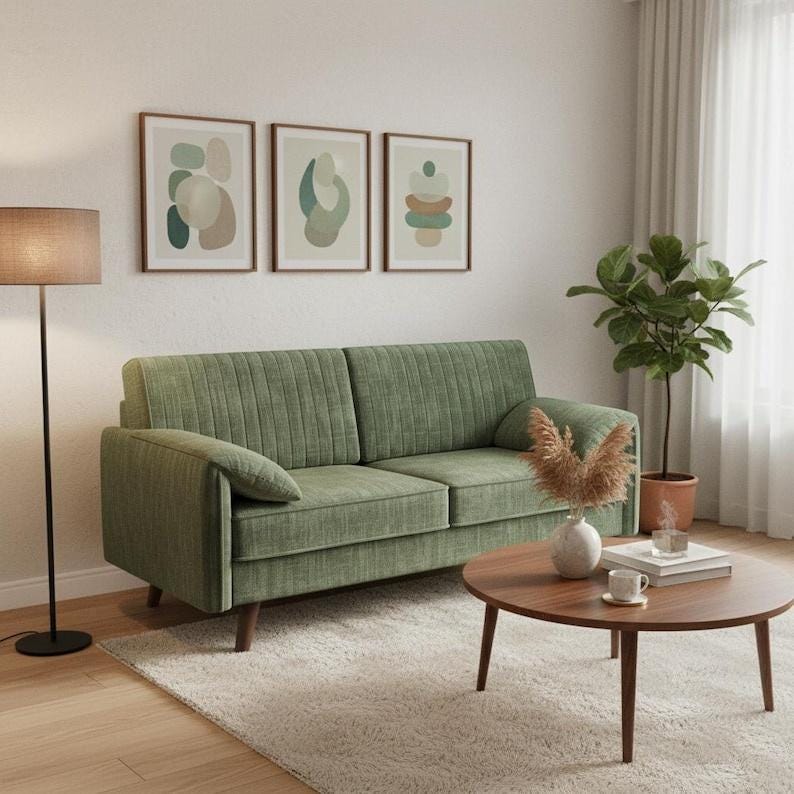 64.5 Chenille Loveseat Sofa – Deep Seat Modern Small Couch, Ultra-Comfy Apartment Sofa