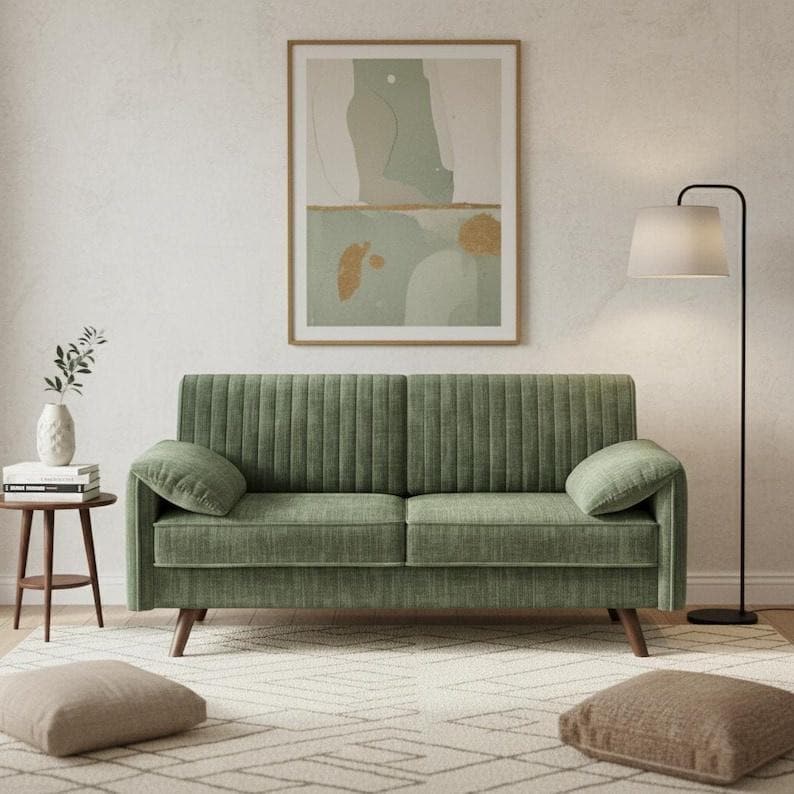 64.5 Chenille Loveseat Sofa – Deep Seat Modern Small Couch, Ultra-Comfy Apartment Sofa