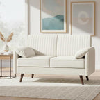 64.5 Chenille Loveseat Sofa – Deep Seat Modern Small Couch, Ultra-Comfy Apartment Sofa