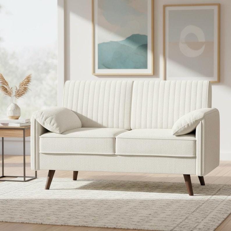 64.5 Chenille Loveseat Sofa – Deep Seat Modern Small Couch, Ultra-Comfy Apartment Sofa