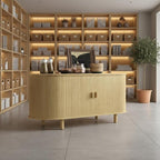 40-Inch Modern Black Fluted Sideboard Cabinet – Minimalist Storage Console with Metal Legs