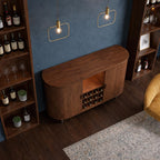 Luxury Modern Wooden Bar Cabinet with Built-in Wine Rack & Coffee Station