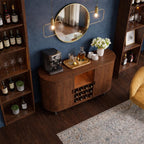 Luxury Modern Wooden Bar Cabinet with Built-in Wine Rack & Coffee Station
