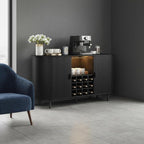 Luxury Modern Wooden Bar Cabinet with Built-in Wine Rack & Coffee Station