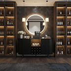 Luxury Modern Wooden Bar Cabinet with Built-in Wine Rack & Coffee Station