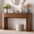 Modern Fluted Wood Console Table – Minimalist Entryway Table with Elegant Ribbed Design