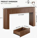 Modern Fluted Wood Console Table – Minimalist Entryway Table with Elegant Ribbed Design