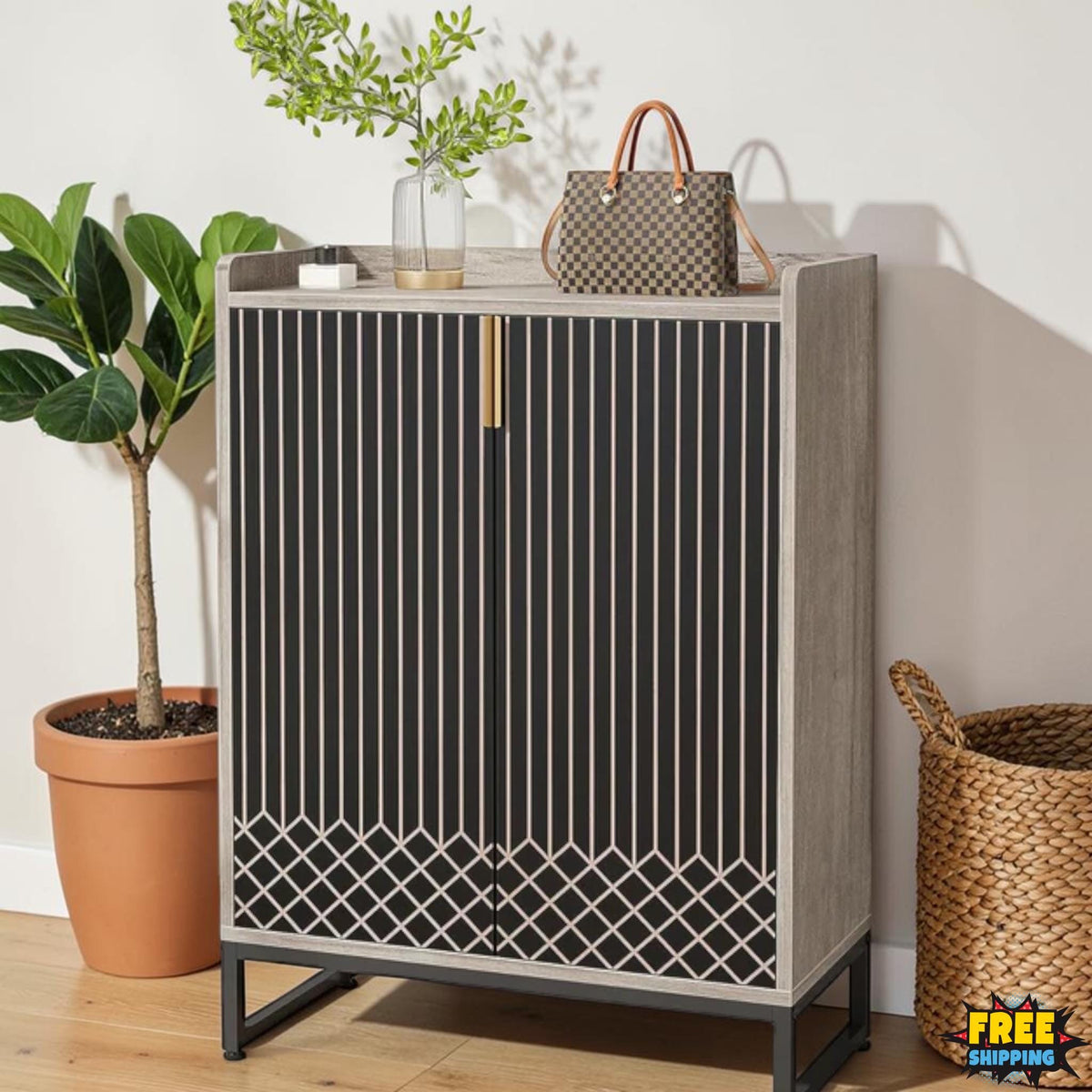 Modern Shoe Cabinet 5-Tier Storage Organizer