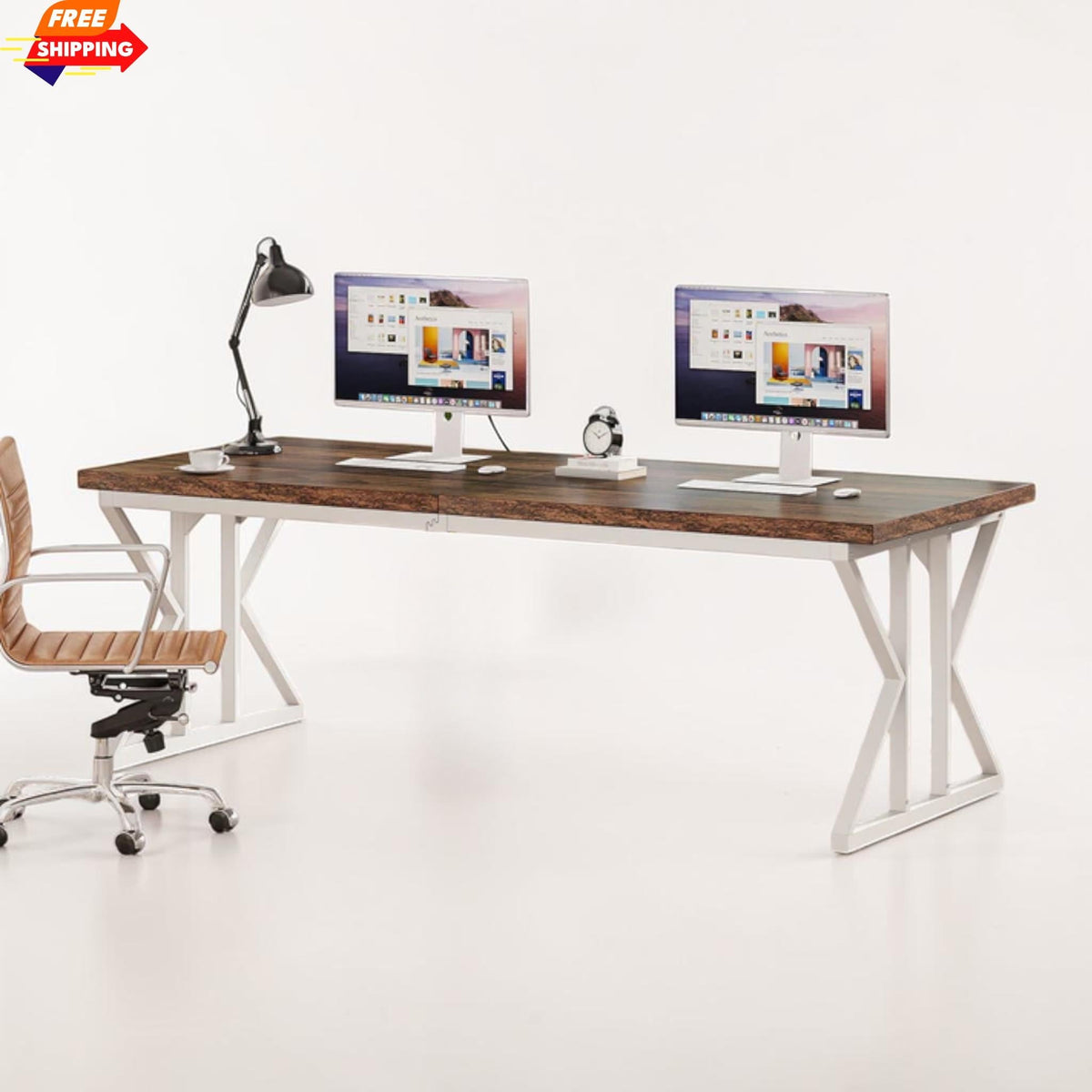 Two Person Executive Desk Large Workstation