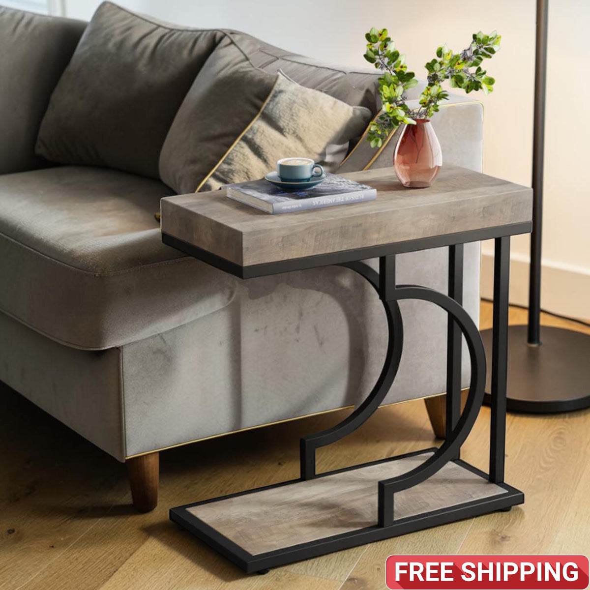 Modern Narrow C End Table Shelf