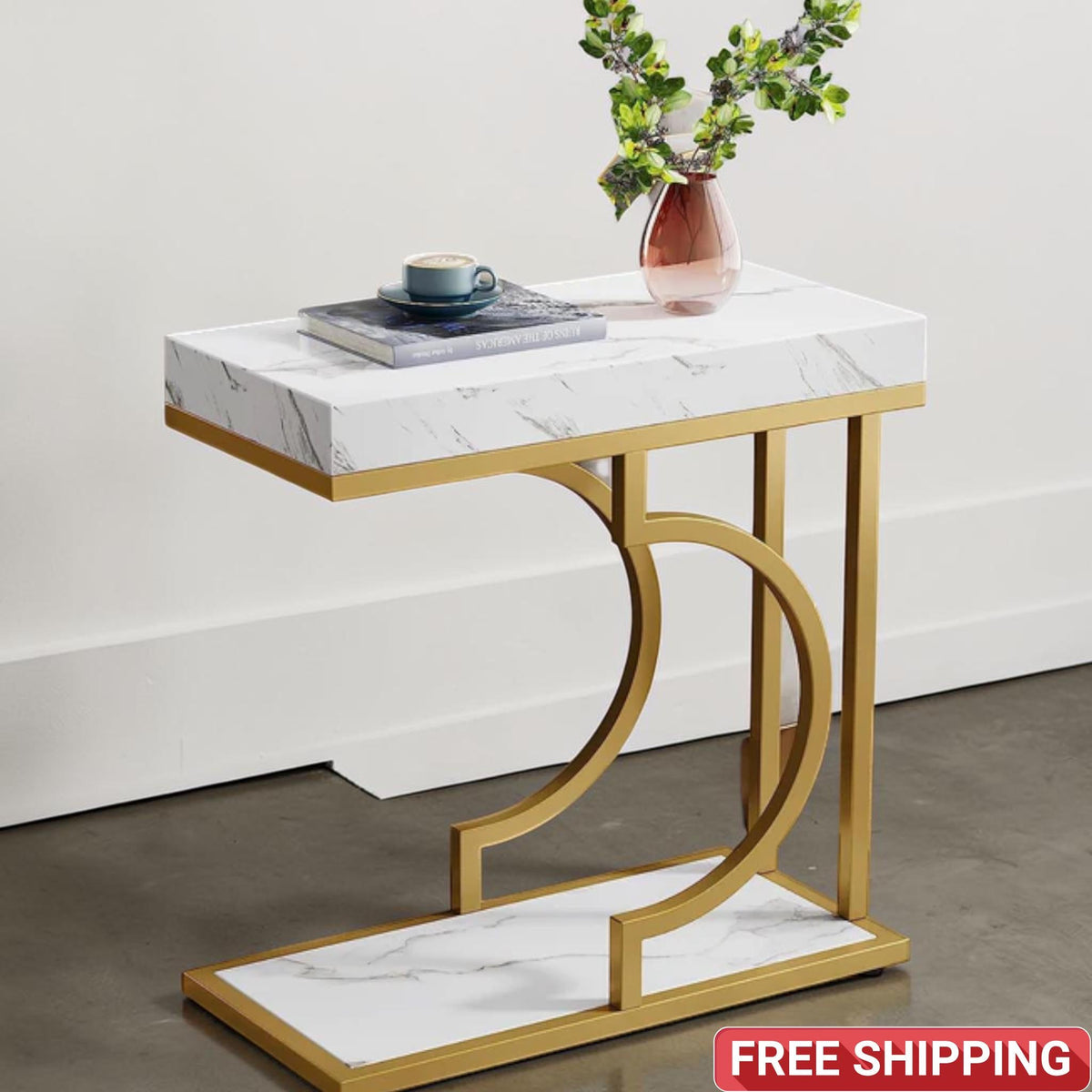Modern Narrow C End Table Shelf