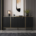 Modern Black & Gold Fluted Sideboard Cabinet