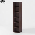 Corner Bookcase 6 Tier Narrow Display Shelf