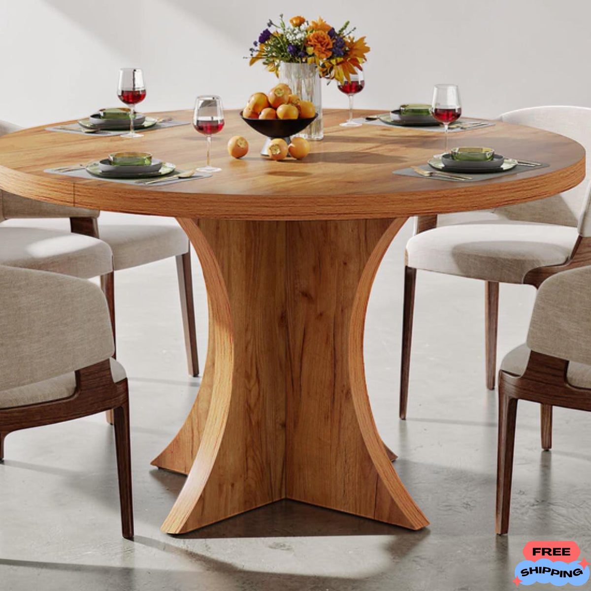 Round Pedestal Dining Table For 4-6