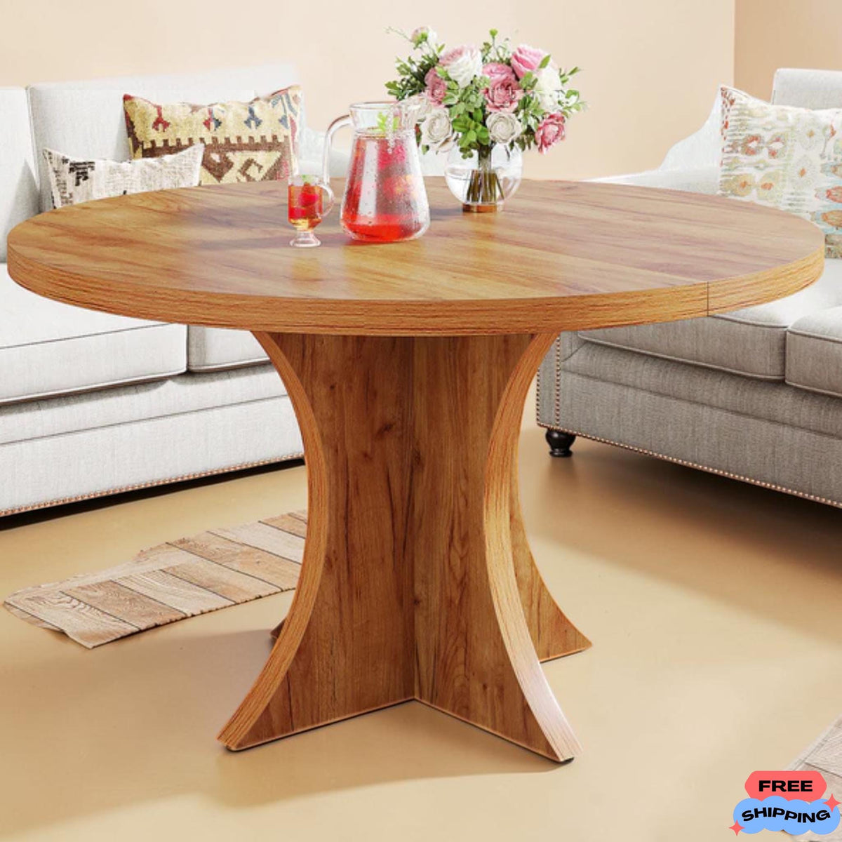 Round Pedestal Dining Table For 4-6