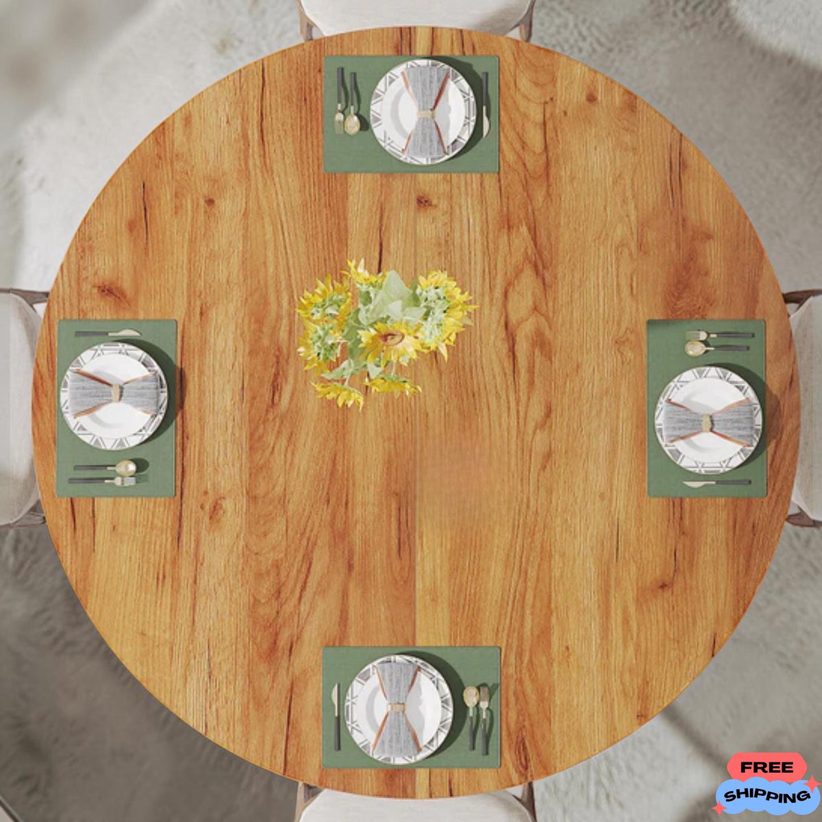 Round Pedestal Dining Table For 4-6