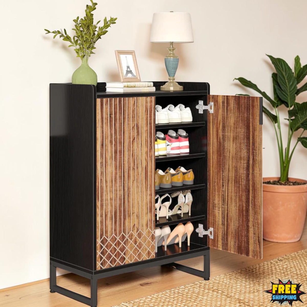 Modern Shoe Cabinet 5-Tier Storage Organizer