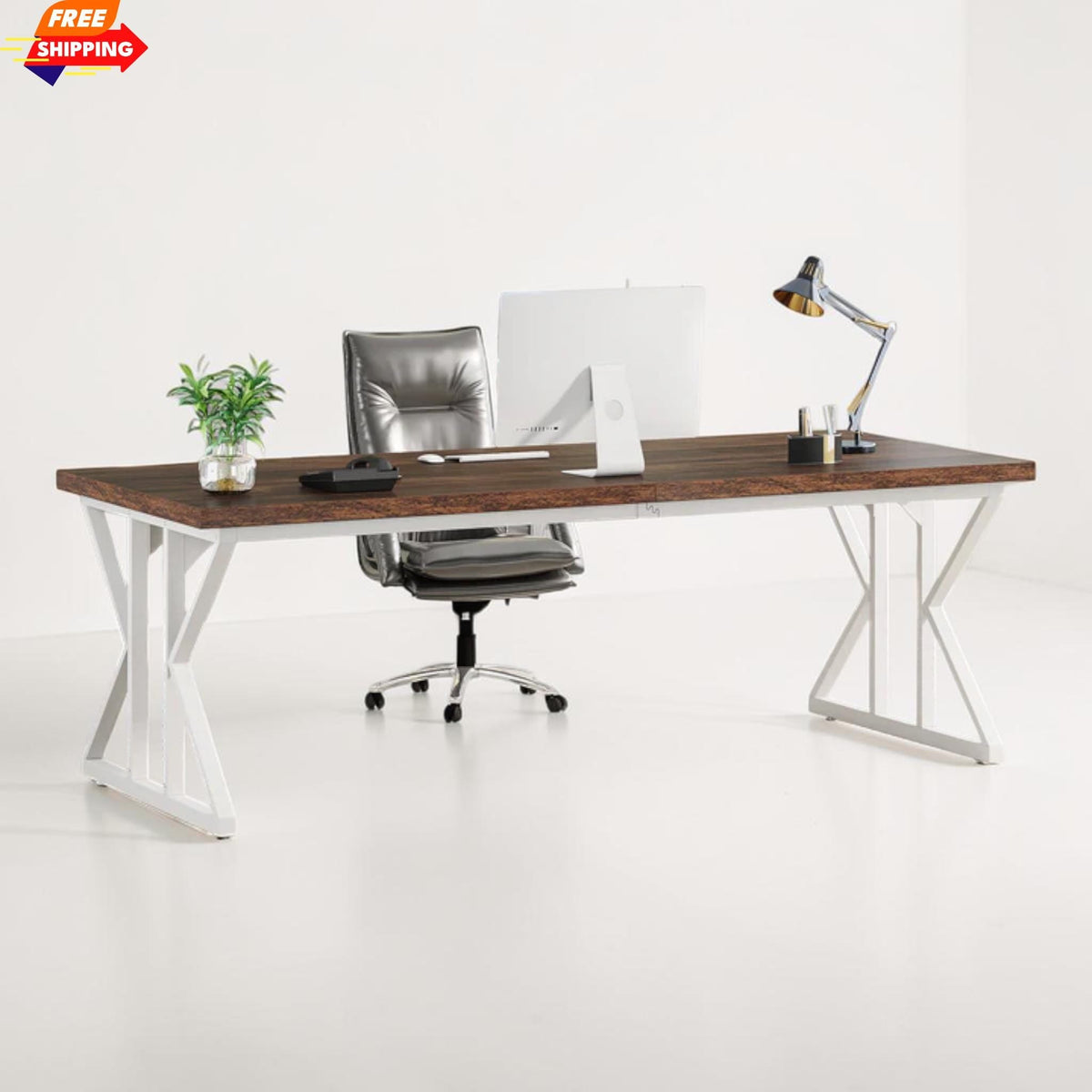 Two Person Executive Desk Large Workstation