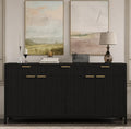 66-Inch Fluted Buffet Cabinet – Modern Storage Sideboard with Drawers, Adjustable Shelves