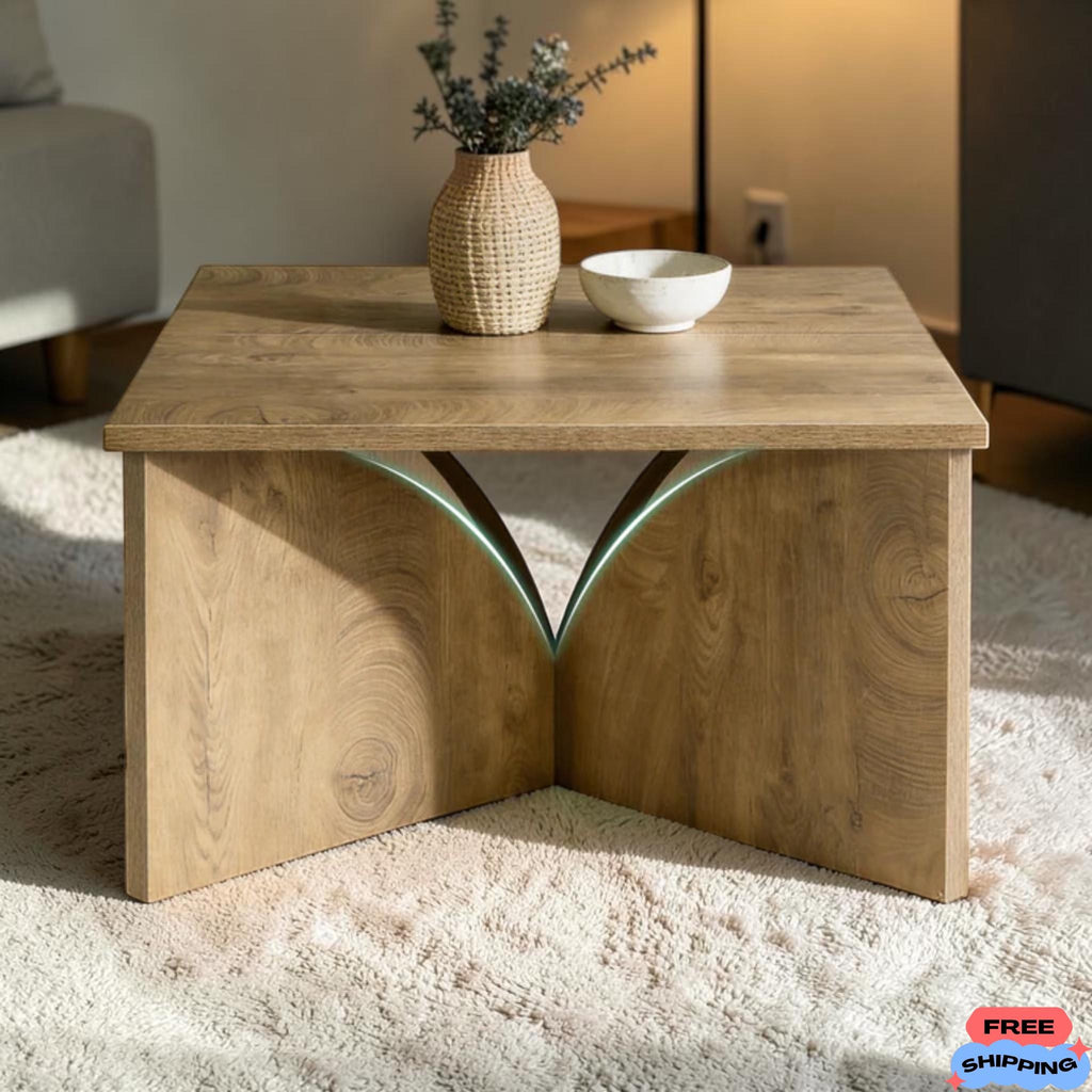 Square Farmhouse Coffee Table Living Room