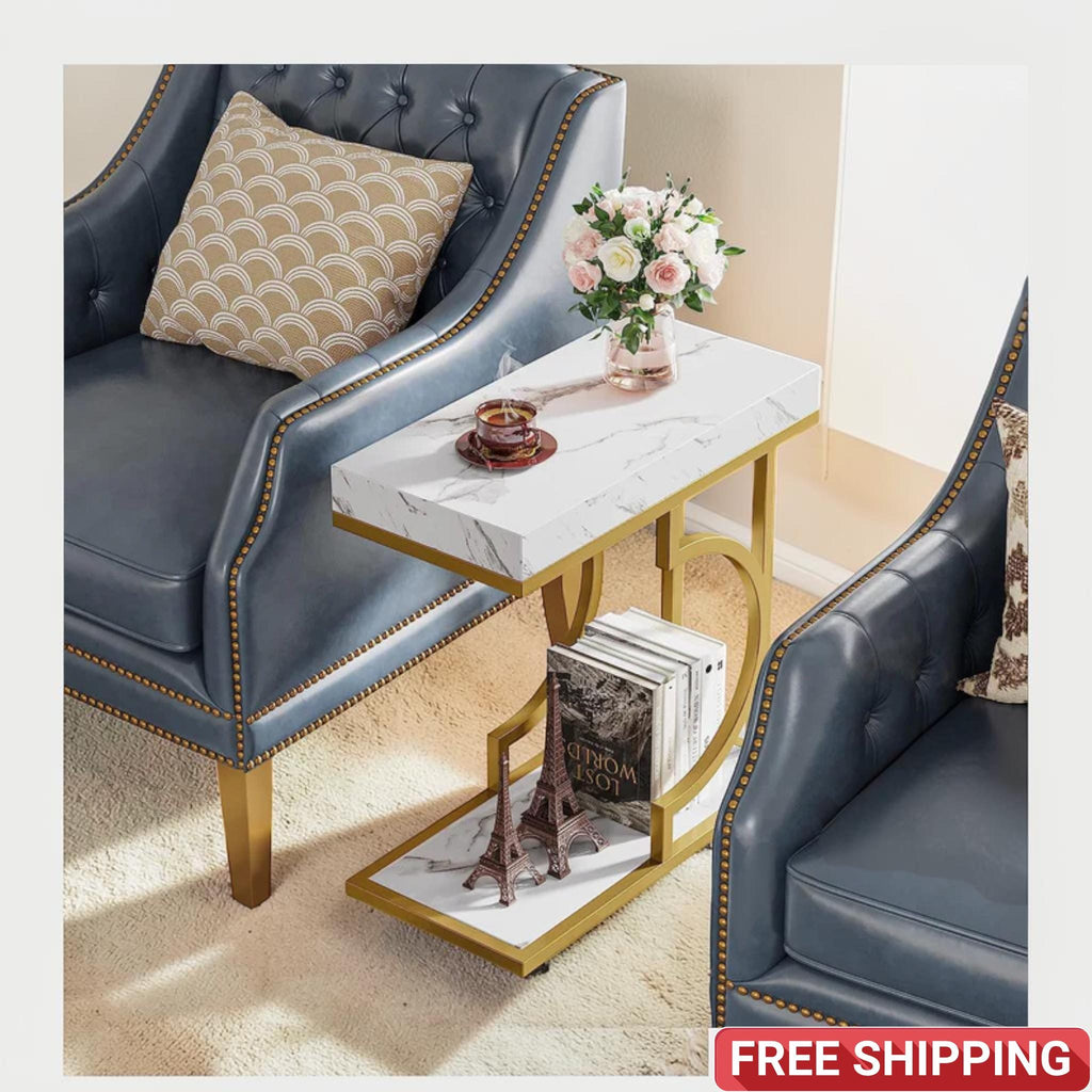 Modern Narrow C End Table Shelf