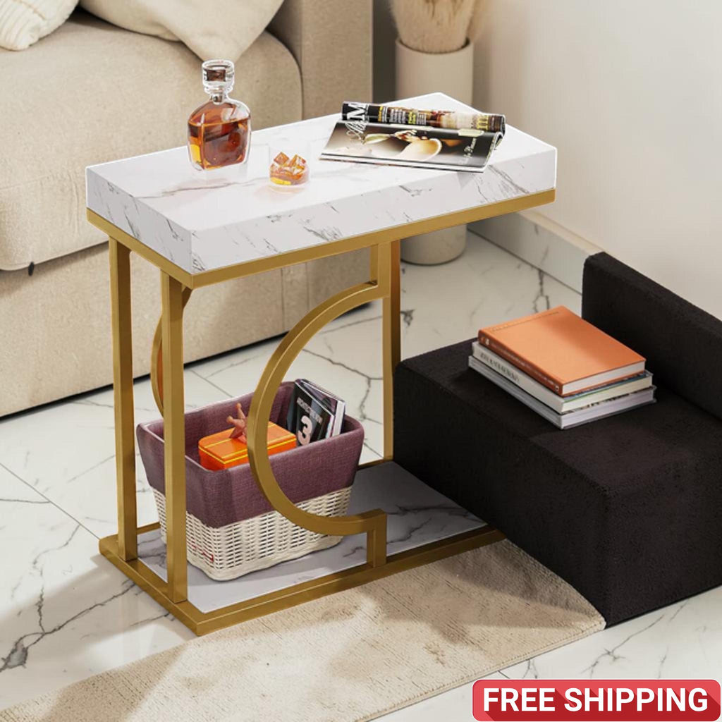Modern Narrow C End Table Shelf