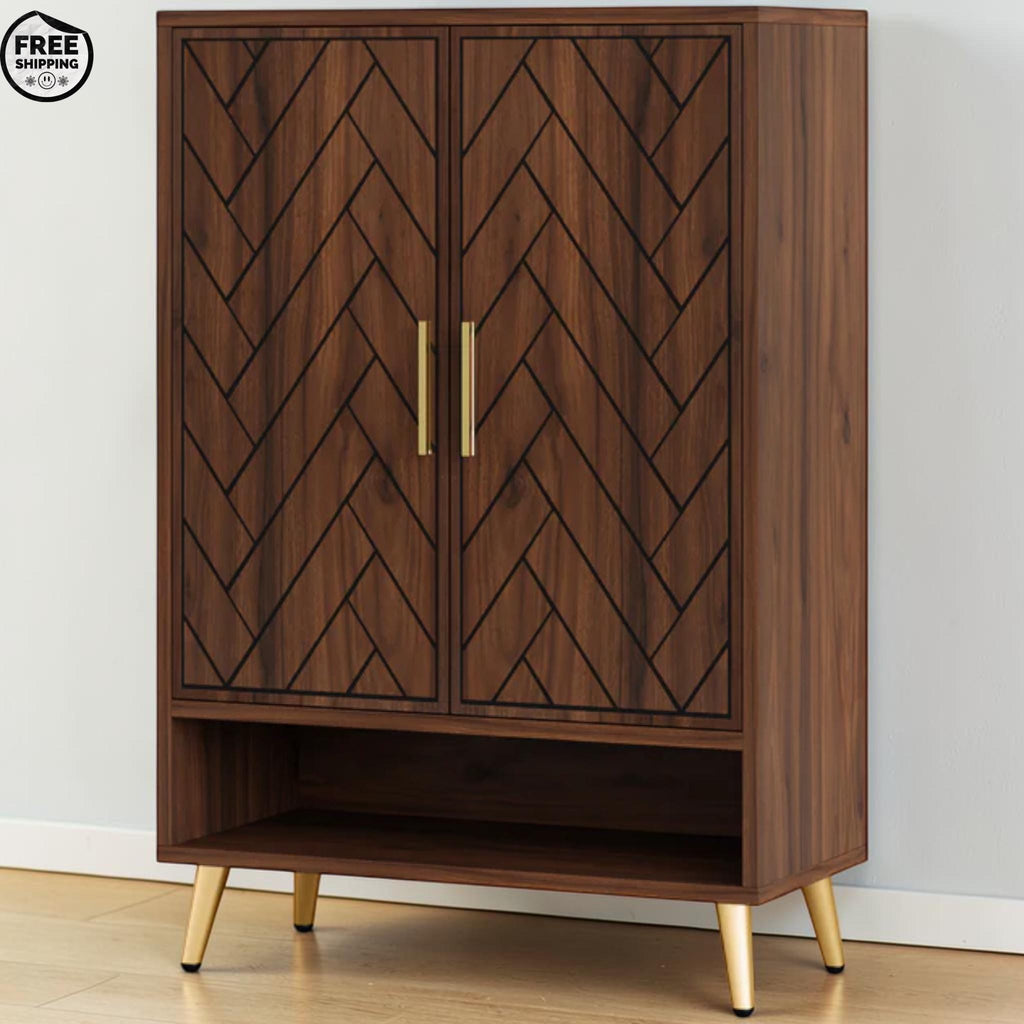 Wooden Shoe Cabinet 6 Tier Adjustable Storage