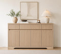 57'' Fluted Buffet Cabinet with Storage – Modern Sideboard Credenza with 3 Drawers & 4 Doors