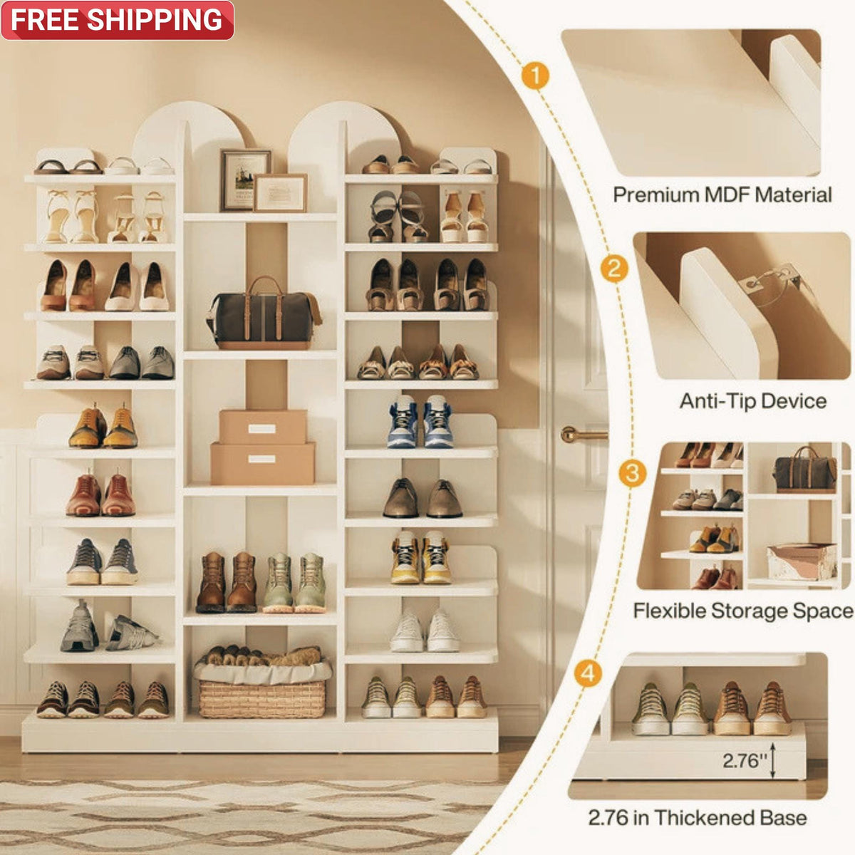 13-Tier Shoe Rack Cactus Organizer