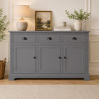 Modern Buffet Sideboard Cabinet with Storage, 3 Drawers & 3 Doors Console Table for Kitchen, Dining Room Entryway