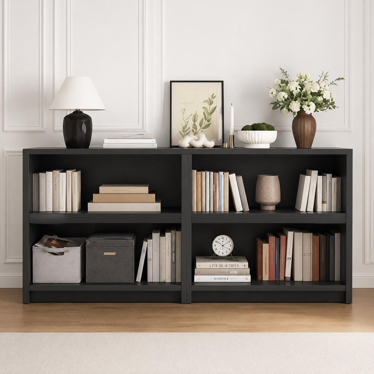 Fluted 63" Modern Sideboard Cabinet – Adjustable Shelves, Engineered Wood Storage