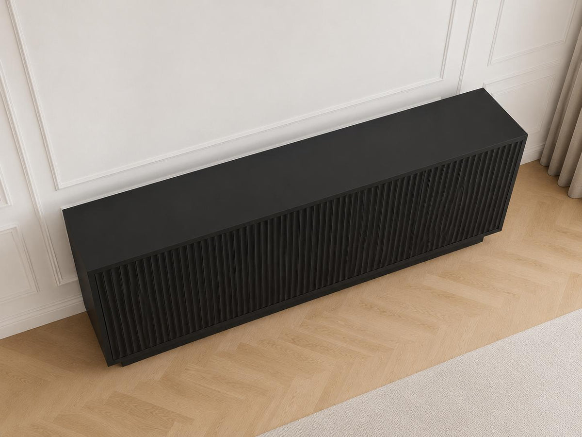 Fluted 63" Modern Sideboard Cabinet – Adjustable Shelves, Engineered Wood Storage