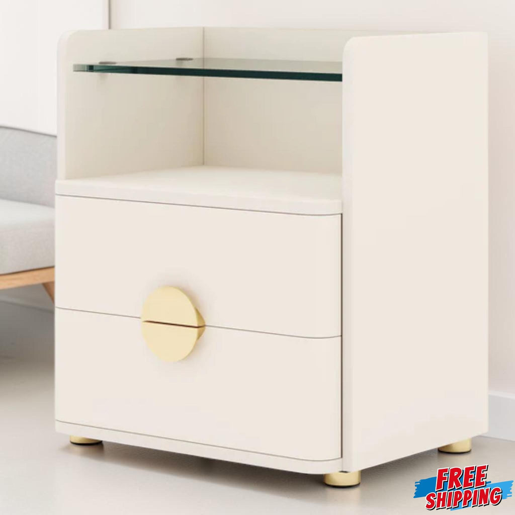 Modern 2 Drawer Bedside Table
