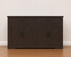 Modern Farmhouse Buffet Cabinet with Barn Doors, 47.2" Storage Sideboard Coffee Bar