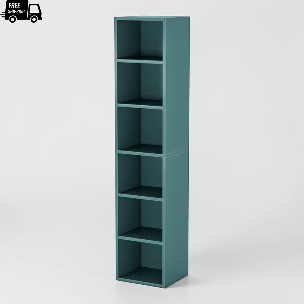 Corner Bookcase 6 Tier Narrow Display Shelf