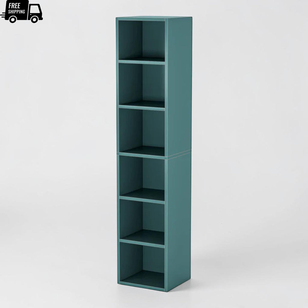Corner Bookcase 6 Tier Narrow Display Shelf