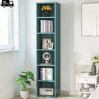 Corner Bookcase 6 Tier Narrow Display Shelf