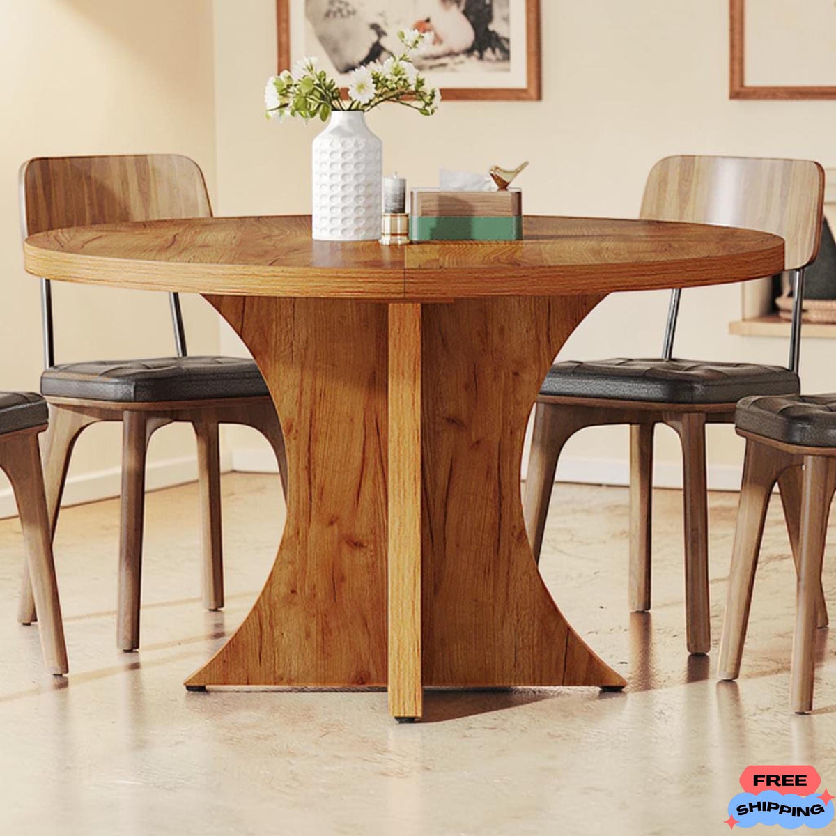 Round Pedestal Dining Table For 4-6