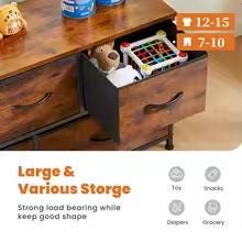 TV Stand Dresser with 5 Fabric Drawers – Modern Storage Console for Bedroom & Living Room