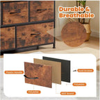 TV Stand Dresser with 5 Fabric Drawers – Modern Storage Console for Bedroom & Living Room