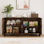 ONBRILL Sideboard Buffet Cabinet with Storage – Modern Curved Accent Cabinet for Dining Room & Living Room