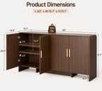 ONBRILL Sideboard Buffet Cabinet with Storage – Modern Curved Accent Cabinet for Dining Room & Living Room