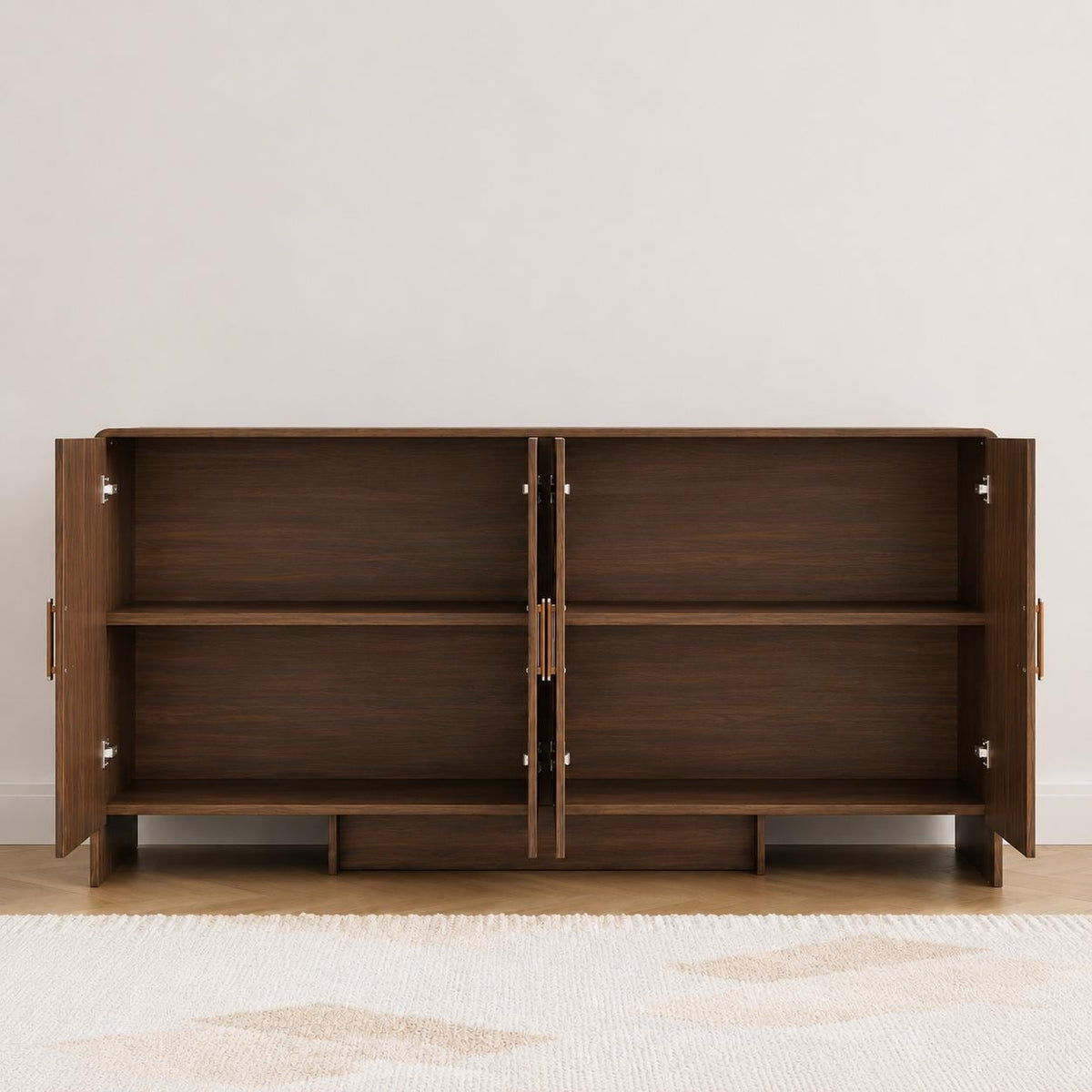 ONBRILL Sideboard Buffet Cabinet with Storage – Modern Curved Accent Cabinet for Dining Room & Living Room