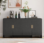 ONBRILL Sideboard Buffet Cabinet with Storage – Modern Curved Accent Cabinet for Dining Room & Living Room