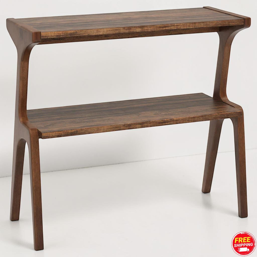 Solid Wood Slim End Table Shelf