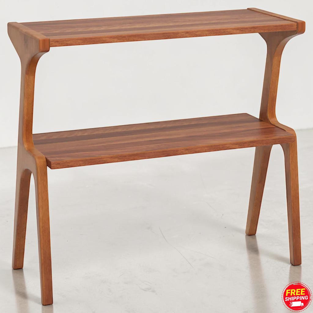 Solid Wood Slim End Table Shelf