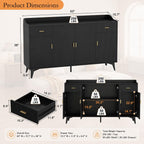 Black Sideboard Buffet Cabinet with Storage