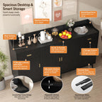 Black Sideboard Buffet Cabinet with Storage