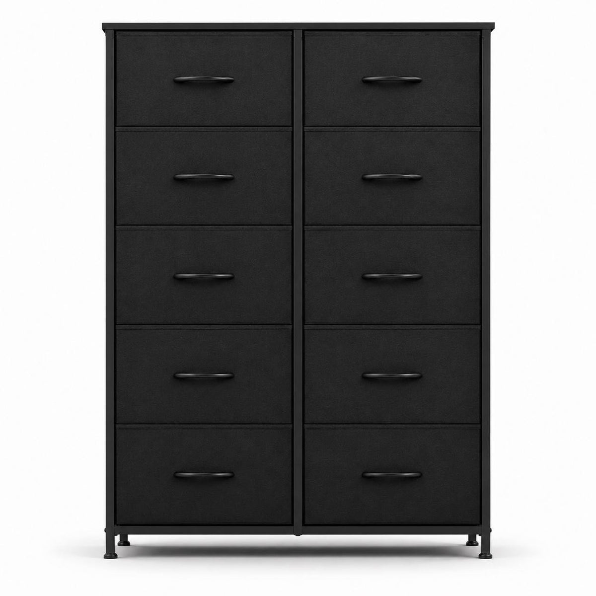 JHK Bedside Table For Bedroom With 10 Fabric Drawers